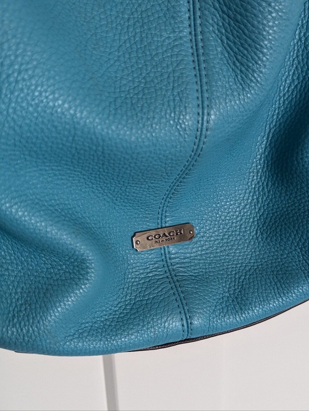 Coach Avery Pebble Leather Hobo Shoulder Bag - Turquoise Blue - Picture 2 of 10